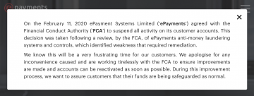 Epayments прекратили работу