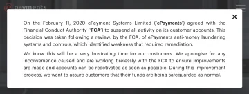 Epayments прекратили работу