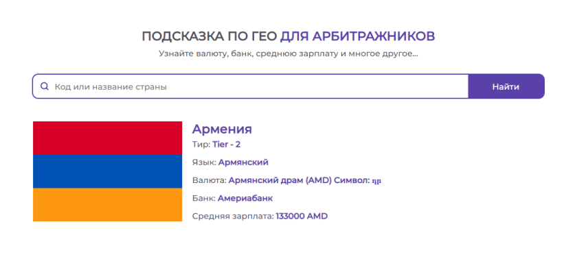 Удобный сервис поиска данных по нужному ГЕО
