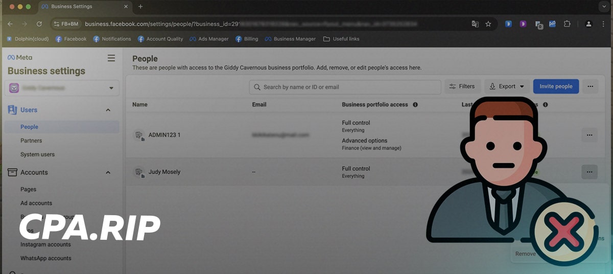 Remove admin from Facebook Business Manager without waiting