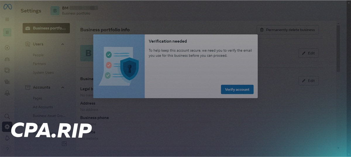 Email Verification on Facebook Business Manager