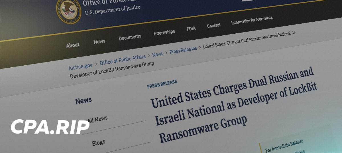 В США предъявили новые обвинения разработчику вредоносного ПО LockBit