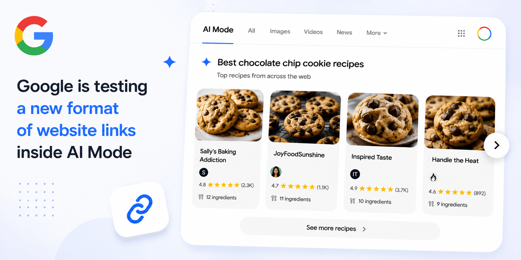 Google is testing more prominent website links inside AI Mode.
