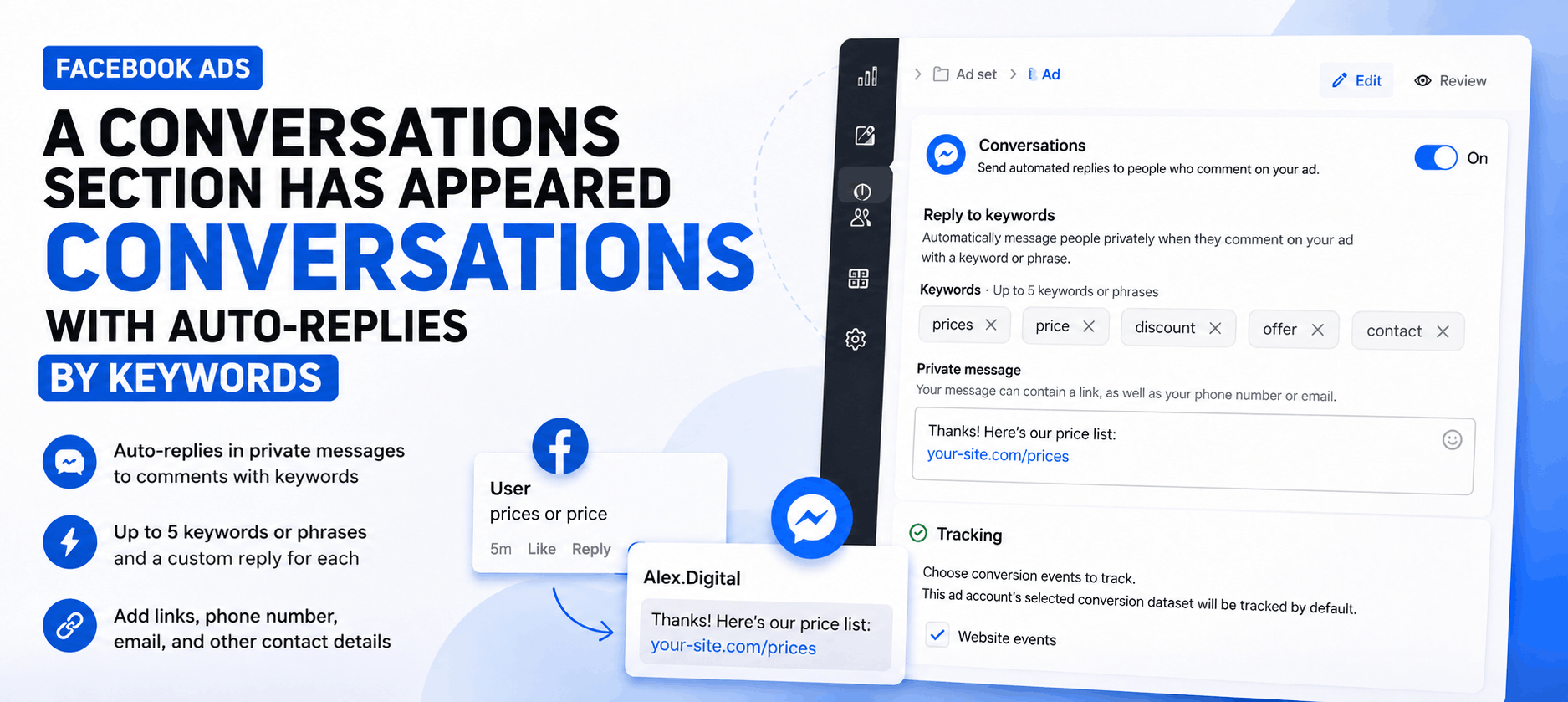 Facebook Ads Rolls Out Conversations Section With Keyword-Based Auto-Replies